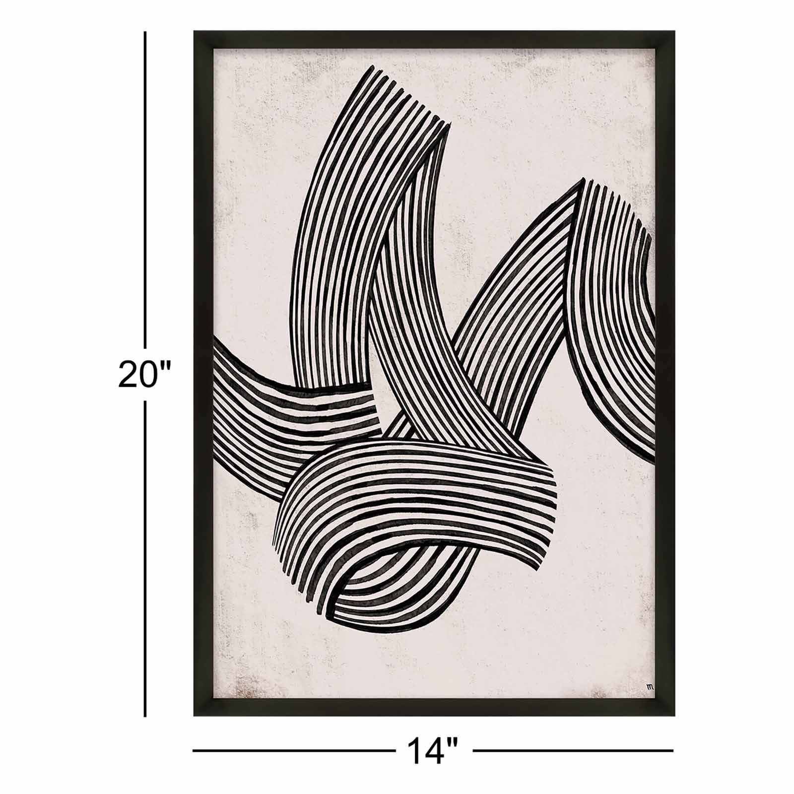 Neilsen "Linework 5" Print, Black Framed, 20" H x 14" W x 1.25" D