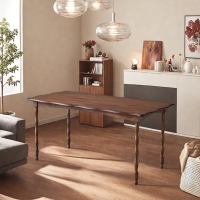 Retro-style Petal-shaped Solid woodDining Table