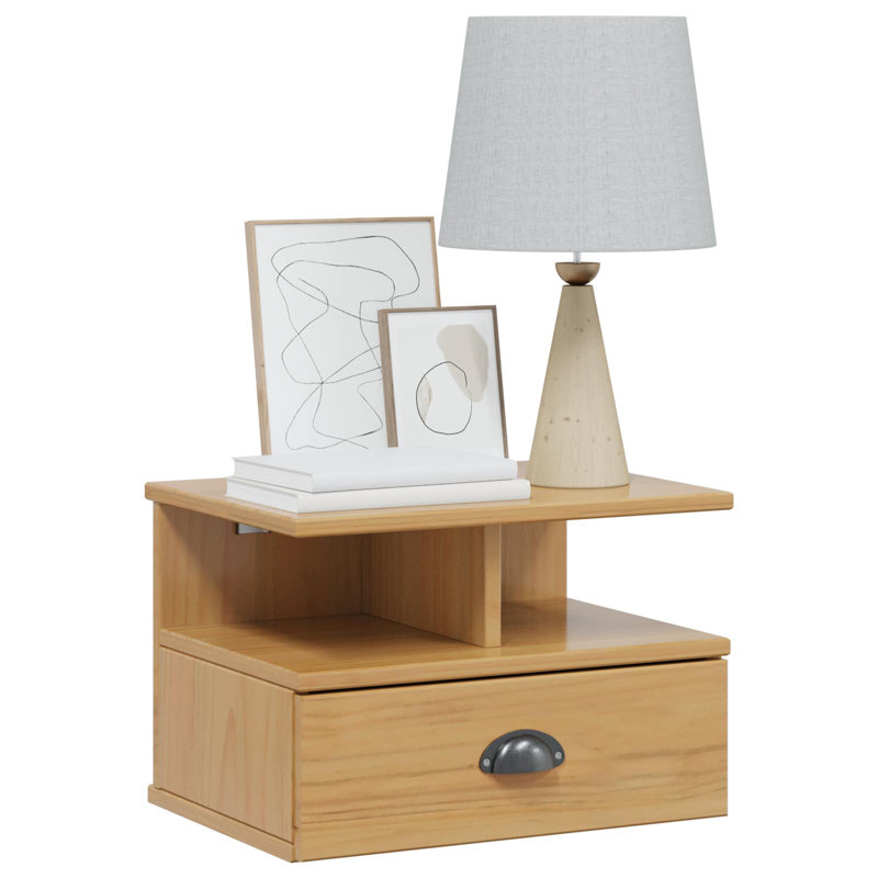 40 cm W Solid Wood Bedside Table, Natural