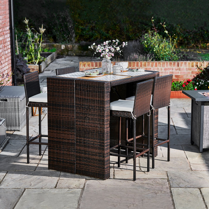 Teamson Home Bar Set with Wood Frame