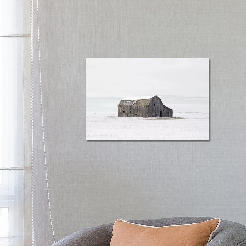 Barn In Winter by Leah Straatsma - Wrapped Canvas Print, 66.04 cm H x 45.72 cm W x 3.175 cm D
