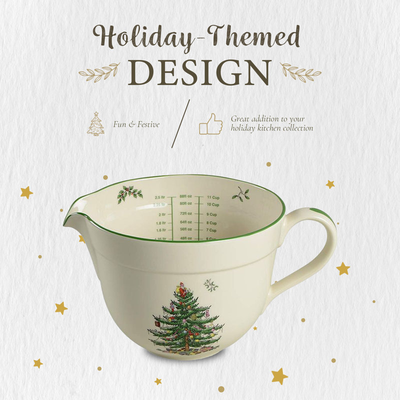 Christmas Tree Porcelain Batter Bowl