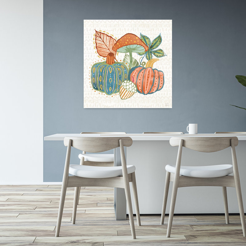 Moisson fantaisiste de récolte, art abstrait d'automne, H 32 po x l 32 po