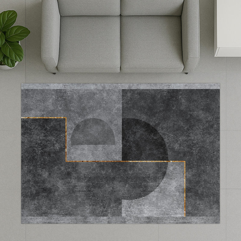 Geometric Shapes Area Rug, Runner 70 x 140 cm
