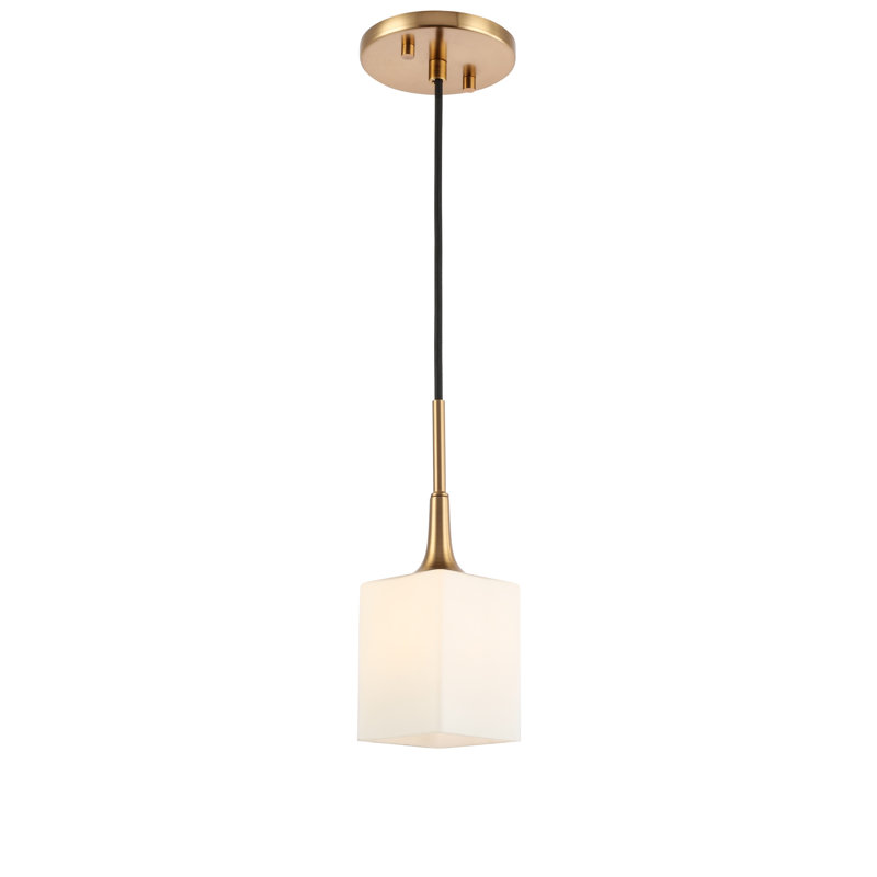 Luminaire suspendu simple à 1 lumière Shults, Laiton, Halogène