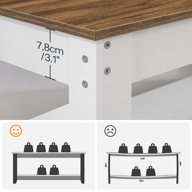 Table basse 39,4 po Armstrong, Noyer/blanc