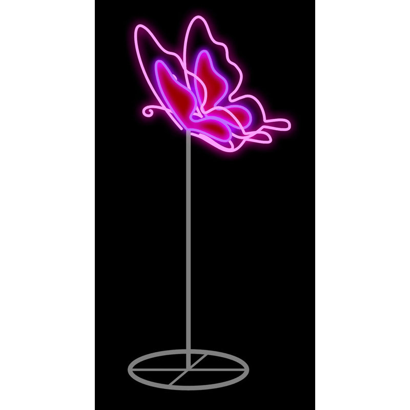 Papillon lumineux, Rose / mauve