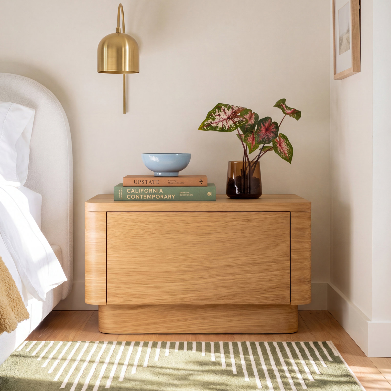 Mille Walnut Nightstand, Oak