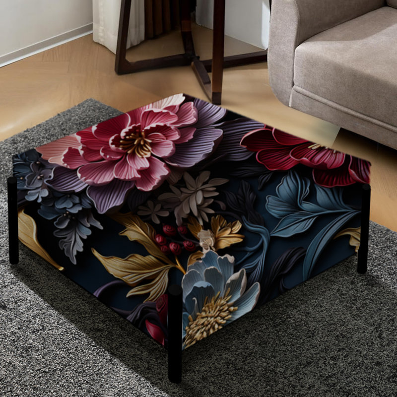 Enigma Moody Patterns - Grand repose-pieds carré floral