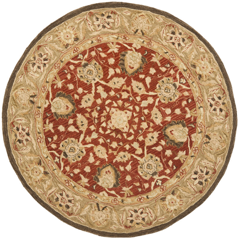 Tapis oriental en laine touffeté à la main Tingley, Rond 8 pi