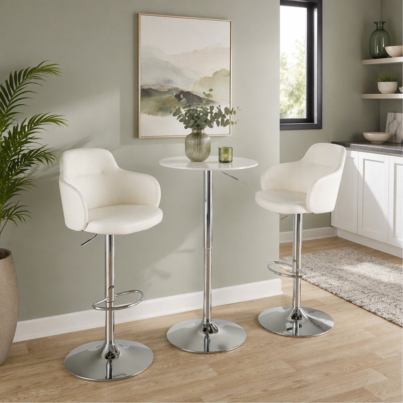 Table de bar contemporaine transparente Clear, H 41 po x l 23,75 po x P 23,75 po, Transparent / Argent