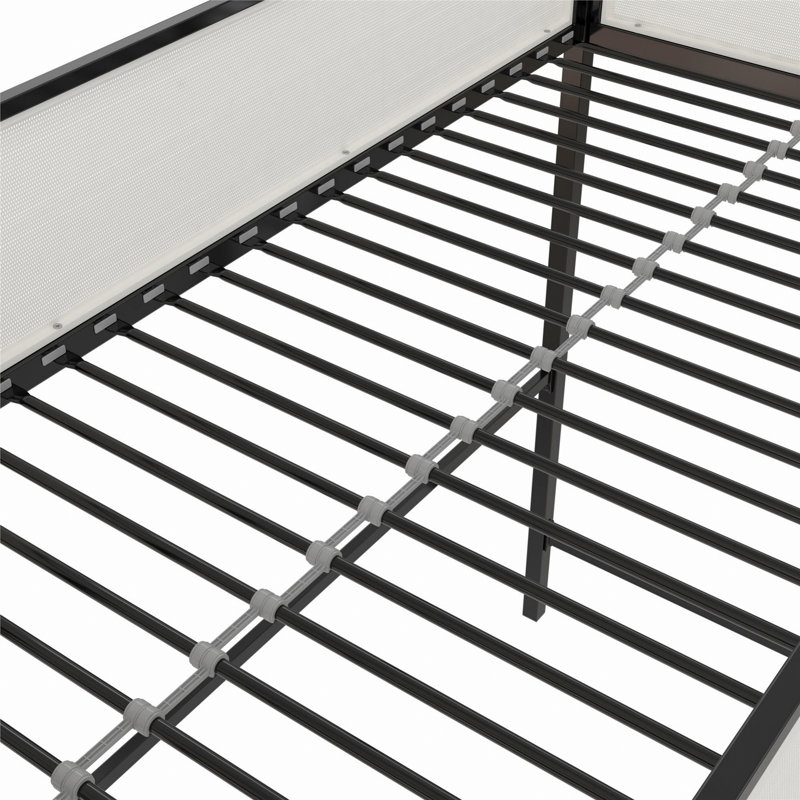 Lit mezzanine avec bureau et tablettes, Lit simple
