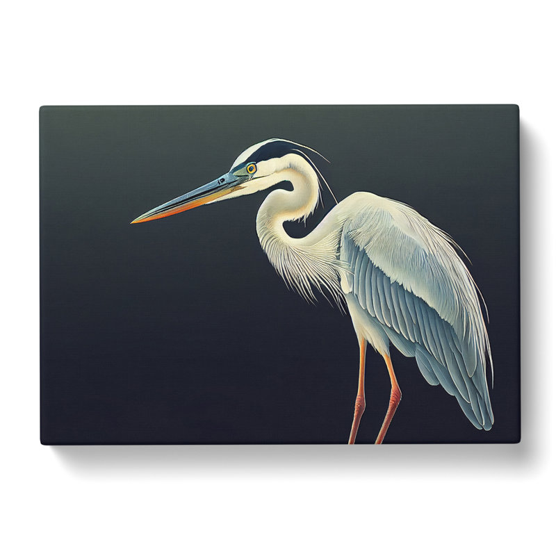Select Heron Bird - Wrapped Canvas, 35cm H x 50cm W x 3cm D