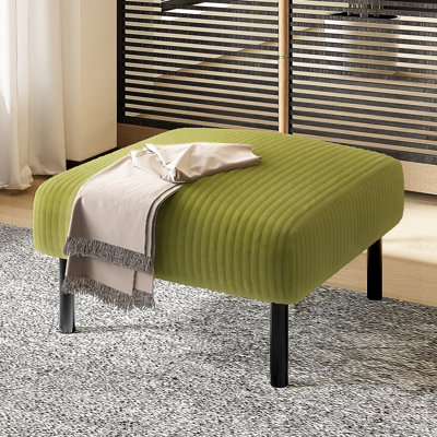 Repose-pieds carré en velours côtelé avec pieds, rembourrage doux pour le confort, salon idéal, chambre à coucher, vestibule, capacité de poids de 250 lb, conception antidérapante, petit choix de couleurs
