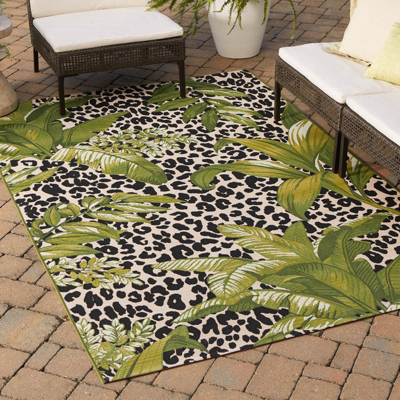 Tapis d'extérieur moderne Asuna, Rectangle 10 pi x 13 pi 1 po
