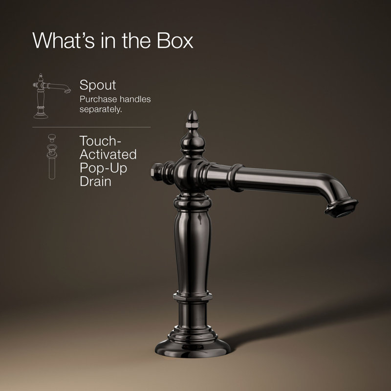 Artifacts® Widespread Bathroom Faucet with Drain Assembly, Vibrant Titanium