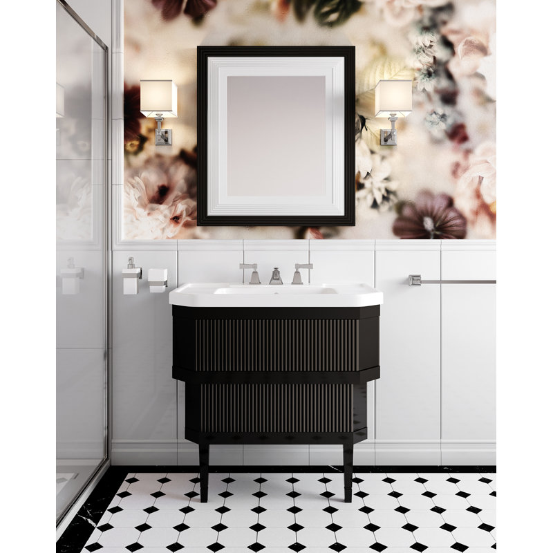 Metropolitan Ceramic 35" Single Bathroom Vanity Set, 8" Centers