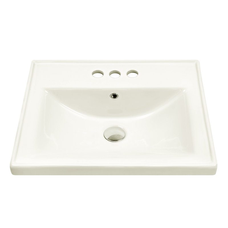 Lavabo de salle de bain rectangulaire encastré avec trop-plein Dekorman