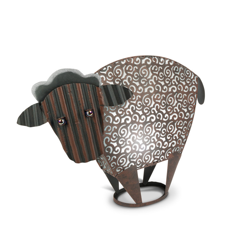 19 in H Solar Lighted Metal Sheep