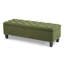 Banc repose-pieds avec rangement, surface bouclée verte, pieds en bois d'hévéa, capacité de 300 lb