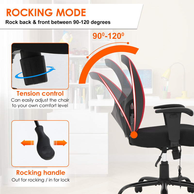 Heavy-Duty Office Chair 400Lbs Supportive Executive Task Chair Ergonomic Computer Chair Height Adjustable Desk Chair Cool Comfort & Customizable Fit Ergonomic Office Chair With Massage Breathable Mesh And Adjustable Arms For Home Office