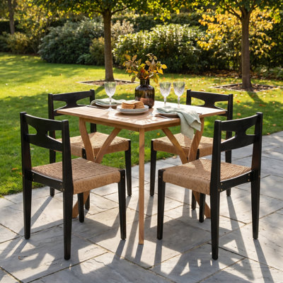 Ziven Acacia Patio Dining Set with