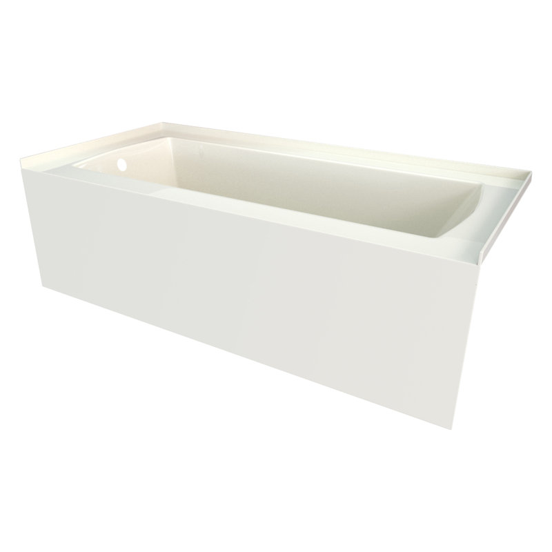66'' x 30'' Soaking Acrylic Bathtub, Left, Biscuit