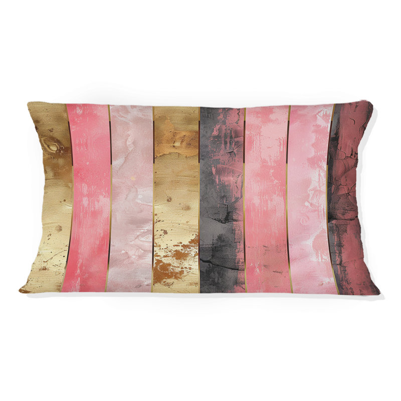 Coussin lombaire transitionnel rose à fines rayures Glam I
