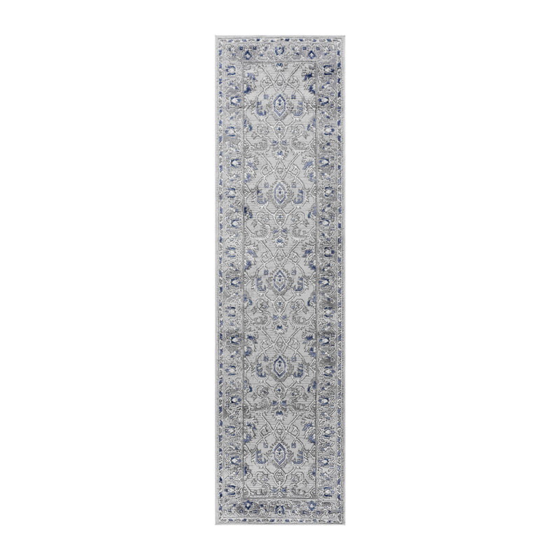 Area Rug, Collection Grey / Blue / Oriental Rug, Runner 2'2" x 8'