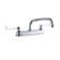 8" Centerset with Exposed Deck Faucet with 10" Arc Tube Spout 6" Wristblade Handles Chrome