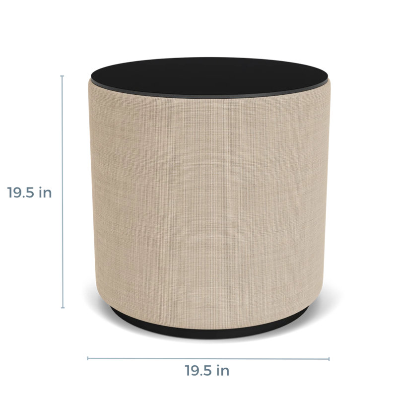 Table de réception avec plateau en stratifié Darsey, 20", Nuit noire, Noir; calcaire Chambray
