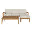 Ensemble de canapé modulaire en bois d'acacia 3 pièces en forme de L avec coussins résistants à l'eau, ensemble de conversation pour terrasse ou porche Shape