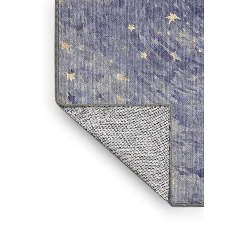 Machine Washable Gray Area Rug, Rectangle 3' x 5'