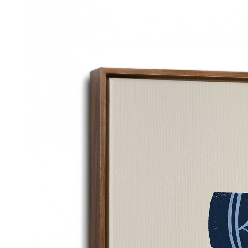 «Bookish Blue III» par Becky Thorns, reproduction d'art sur toile, Brun, H 12 po x l 12 po, Cadre flottant