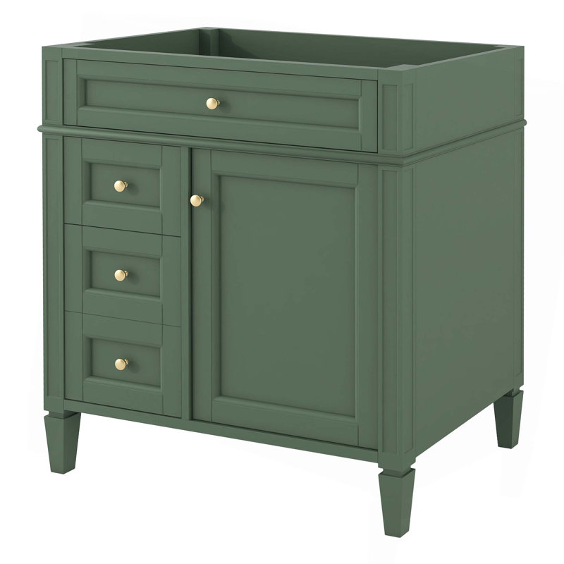Meuble-lavabo de salle de bain 30 po sans lavabo supérieur, armoire de rangement moderne avec 2 tiroirs et un tiroir basculant