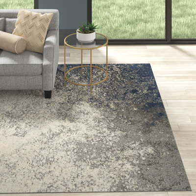 Tapis abstrait gris anthracite / gris Abbate