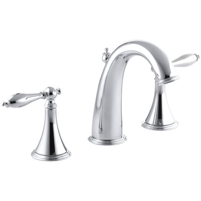 Finial Widespread Bathroom Faucet with Drain Assembly