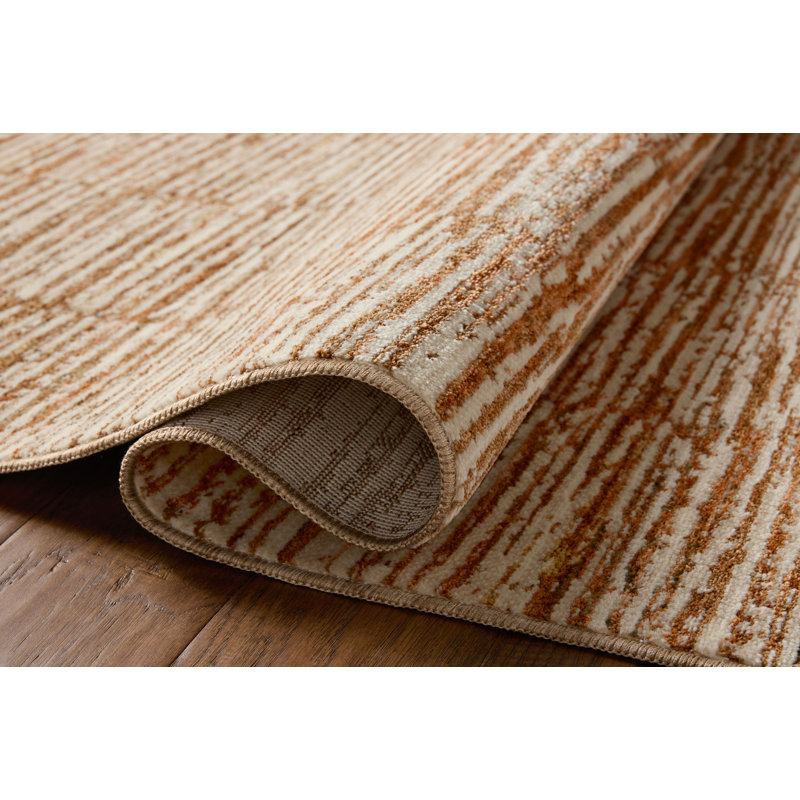 Tapis terre cuite / ivoire Loloi Nellie, Rectangle 6 pi 3 po x 9 pi 6 po