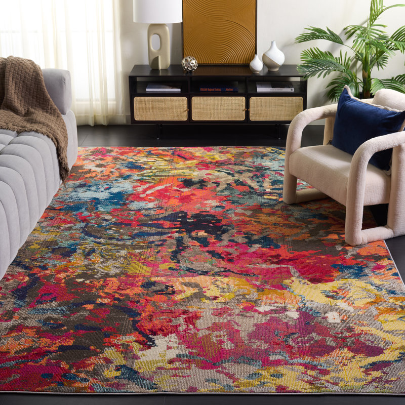 Tapis bleu / orange Hertzler Southwestern, Rectangle 8 pi x 10 pi