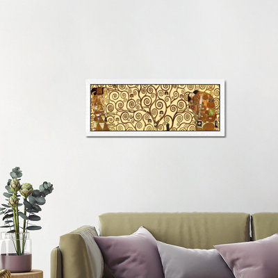 The Tree Of Life by Gustav Klimt - Floater Frame Panoramic Painting on Canvas