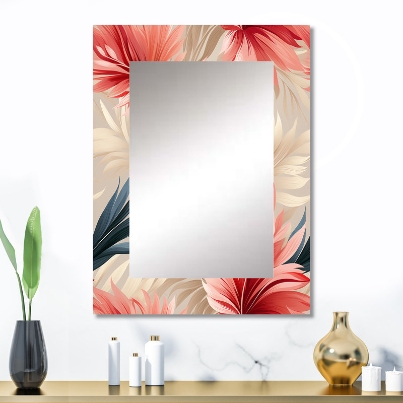 Motif tropical Aulani Whisper - grand miroir tropical, miroir mural décoratif tropical, impression sur métal, 32 po x 24 po