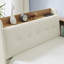 Lit de jour simple beige avec tête de lit avec rangement, charge sans fil, lumières DEL ambiantes et deux tiroirs, revêtement contemporain en velours rafraîchissant pour chambre à coucher, fonction, lumières de charge, décor moderne