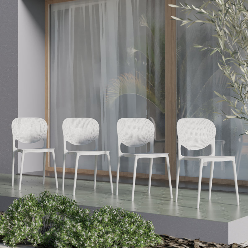 Chaise d'appoint de patio Alyisa, Blanc