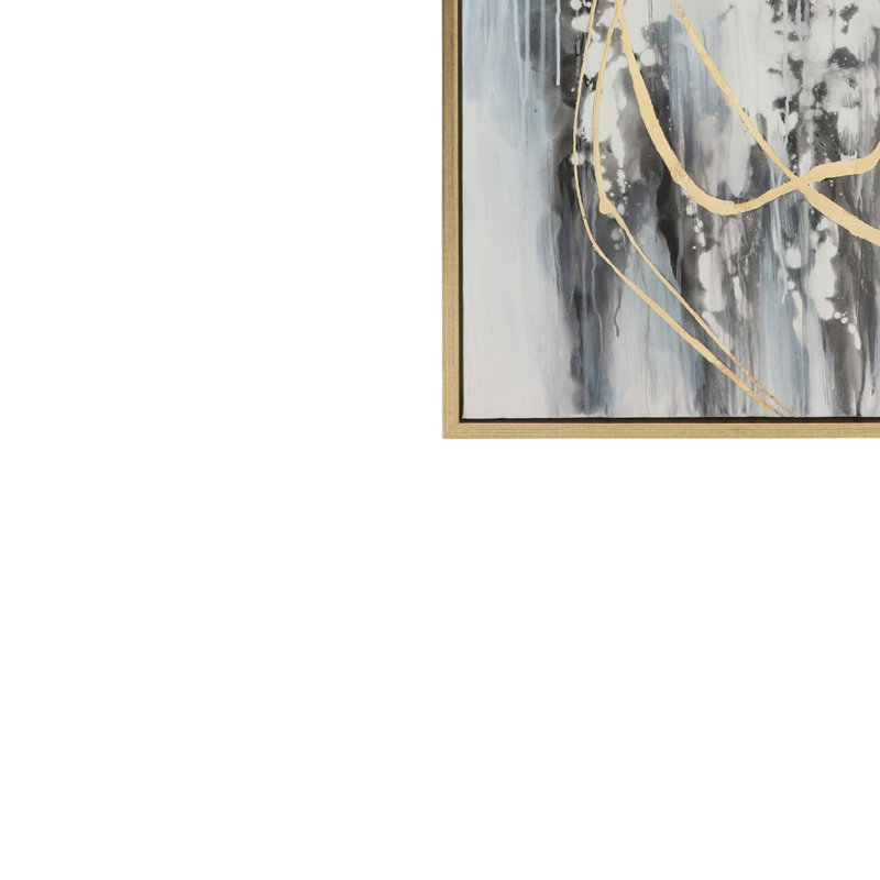 Modern Neutral Set of Three, Abstract Canvas on Gold Frame, Contemporary Wall Art Decor