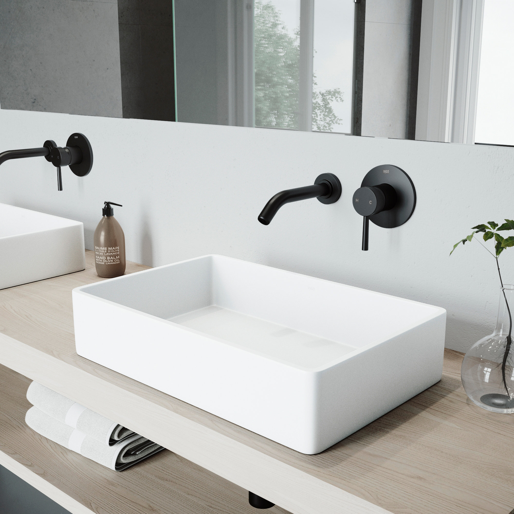 Vigo handmade popular rectangular bathroom vesse