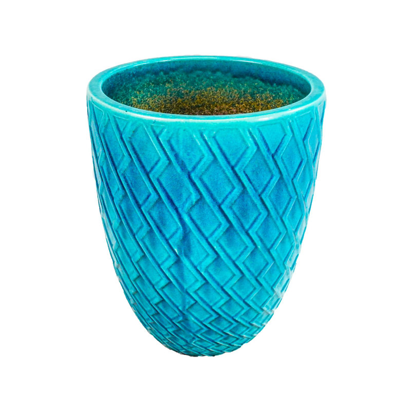 High-quality ceramic flower pots, Cyan