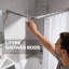 Tringle de rideau de douche en coin de 6 pi, finition aluminium en forme de L 90 degrés