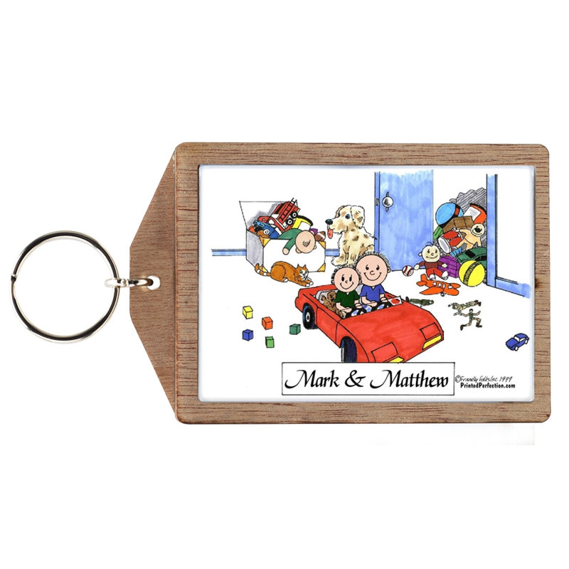Porte-clés en bois personnalisé Brothers, Oui