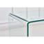 Table de bout transparente, table d'appoint en verre trempé transparent trempé, table