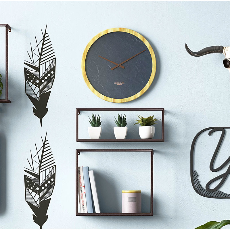 Wood & Slate Wall Clock